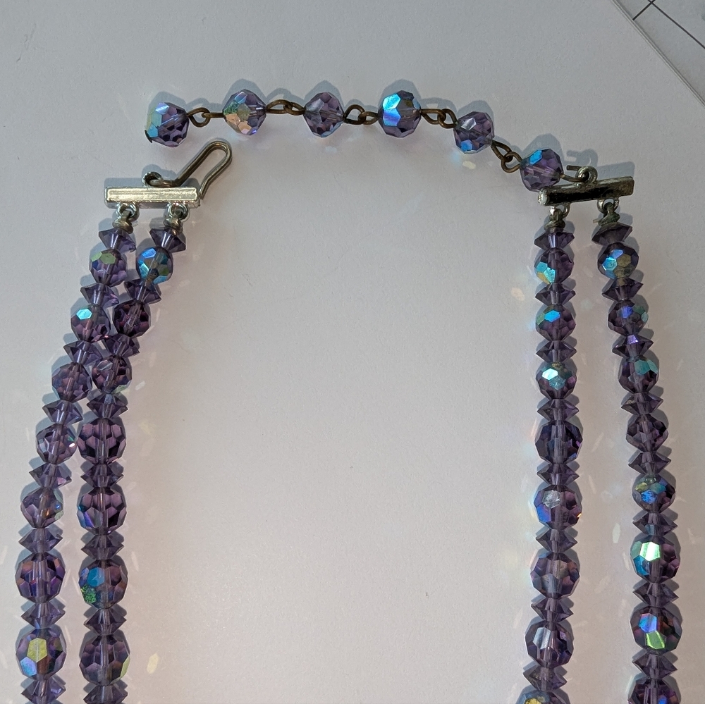 EVC PURPLE AB CRYSTAL NECKLACE - Picture 5 of 10